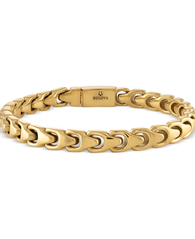 Bulova Men's Link Bracelet Gold-Plated Stainless Steel