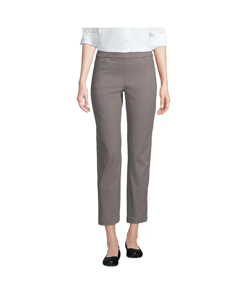 Women's Mid Rise Pull On Chino Crop Pants