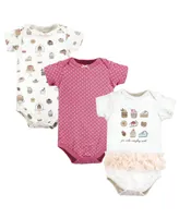 Hudson Baby Baby Girls Cotton Bodysuits, Sweet Bakery, 3-Pack