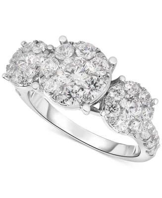 Diamond Triple Halo Cluster Engagement Ring (2 ct. t.w.) in 14k White Gold