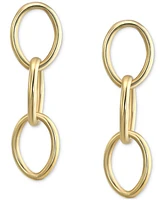 Polished Triple Oval Link Drop Earrings in 10k Gold