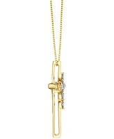 Sirena Diamond Polished Cross 18" Pendant Necklace (1/4 ct. t.w.) in 14k Gold