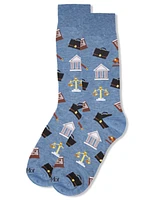 MeMoi Men's Law and Order Heathered Rayon from Bamboo Novelty Crew Socks