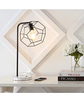Penta 23.5" Industrial Farmhouse Head-Adjustable Iron Led Task Lamp with Usb Charging Port