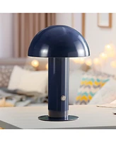 Boletus 10.75" Contemporary Bohemian Rechargeable, Cordless Iron Integrated Led Mushroom Table Lamp