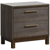Simplie Fun Contemporary 1 Piece Nightstand Two Tone Bedroom Furniture Nightstand Center Metal Glides
