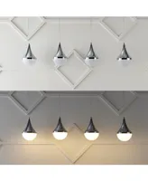 Elena Teardrop 47" 4-Light Modern Mid-Century Iron, Acrylic Integrated Linear Led Pendant