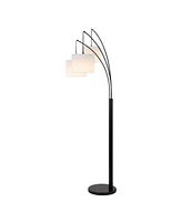 Barrie 78.5" 3-Light Mid-Century Modern Head-Adjustable Iron Led Arc Floor Lamp