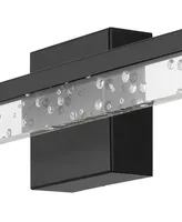 Ingres 30" 1-Light Modern Contemporary 360-Degree Rotatable Iron, Seeded Acrylic Integrated Led Vanity Light