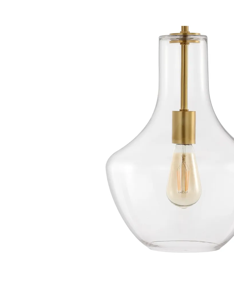 Watts 10.5" 1-Light Mid-Century Modern Iron, Glass Led Pendant