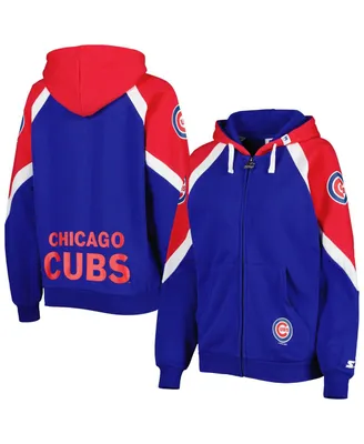 Women's Starter Royal, Red Chicago Cubs Hail Mary Full-Zip Hoodie