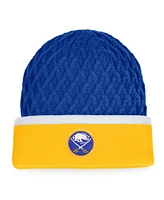 Men's Fanatics Gold, Royal Buffalo Sabres Iconic Striped Cuffed Knit Hat