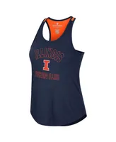 Women's Colosseum Navy Illinois Fighting Illini 10 Days Racerback Scoop Neck Tank Top