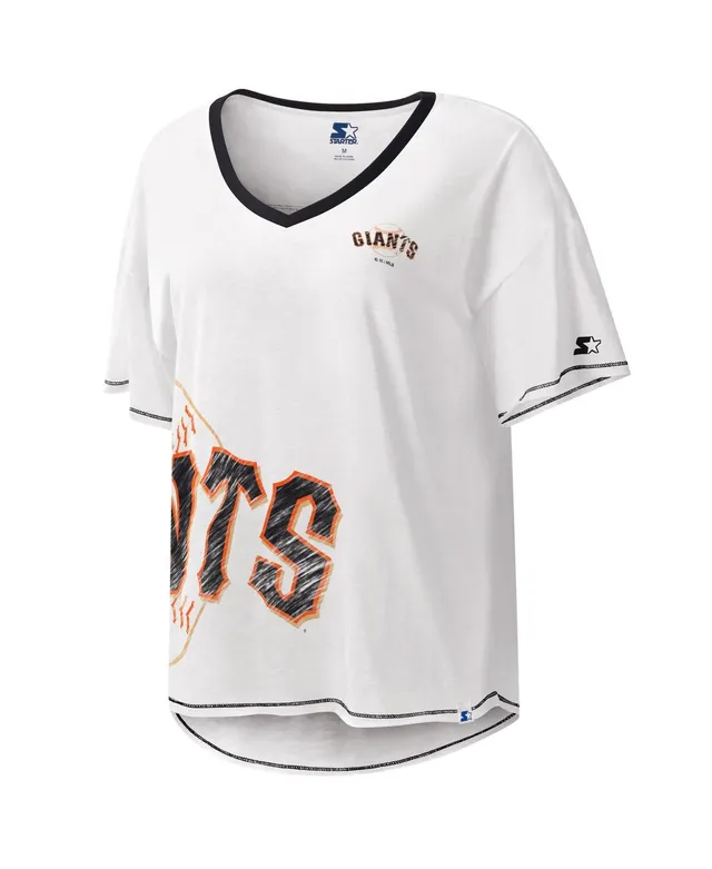 Touch Women's Black, White San Francisco Giants Shortstop Ombre Raglan  V-Neck T-shirt