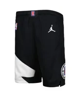 Big Boys and Girls Jordan Black La Clippers Statement Edition Swingman Performance Shorts