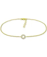 Giani Bernini Cubic Zirconia Circle Ankle Bracelet, Created for Macy's