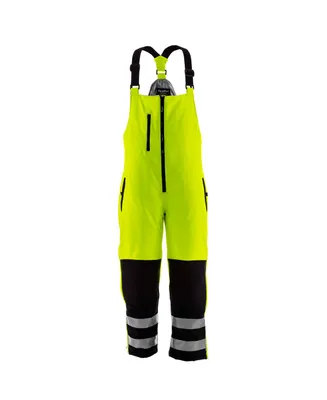 RefrigiWear Men's High Visibility Reflective Insulated Softshell Bib Overall