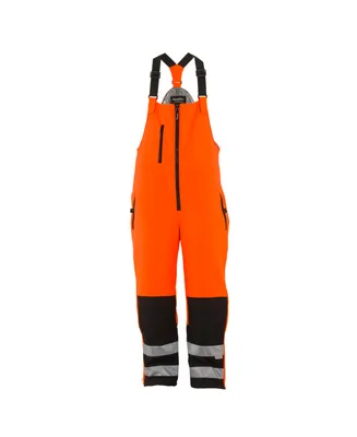 RefrigiWear Men's High Visibility Reflective Insulated Softshell Bib Overall