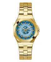 Guess Women's Date Quartz Gold-Tone Stainless Steel Watch 34mm - Gold