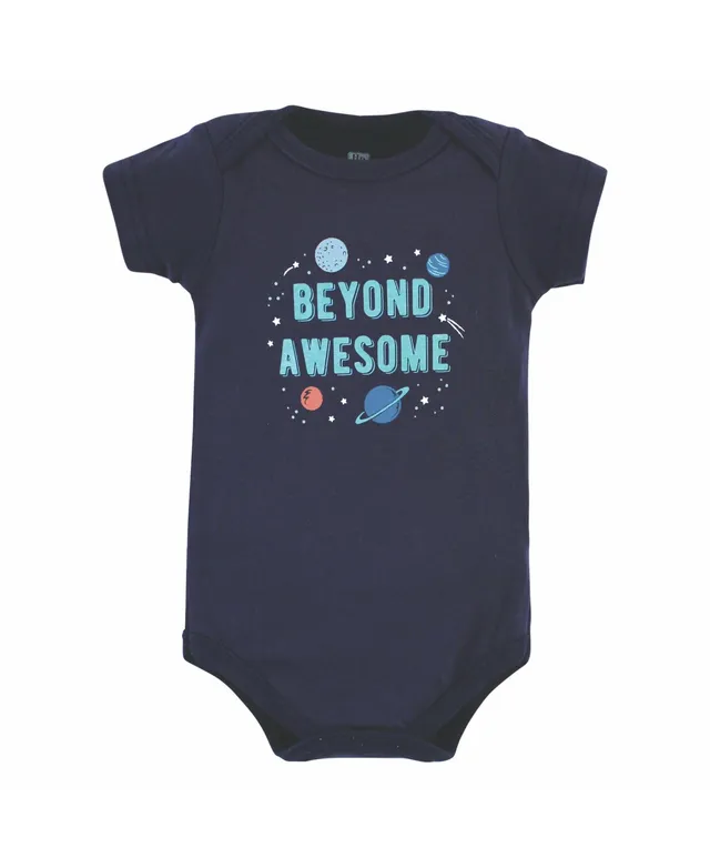 Hudson Baby Boys Cotton Bodysuits, Space