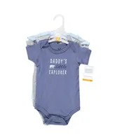 Hudson Baby Boys Cotton Bodysuits, Mommys New Man, 3-Pack