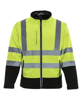 RefrigiWear Big & Tall High Visibility Softshell Safety Jacket with Reflective Tape