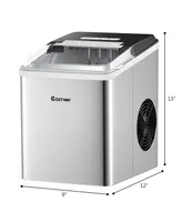 Stainless Steel Ice Maker Machine Countertop 26Lbs/24H Self-Clean