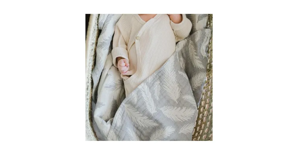 Crane Baby Baby Boys Jacquard Blanket Gray Feather