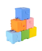 Edushape Soft Critters Pop Blocks - 6 Pieces