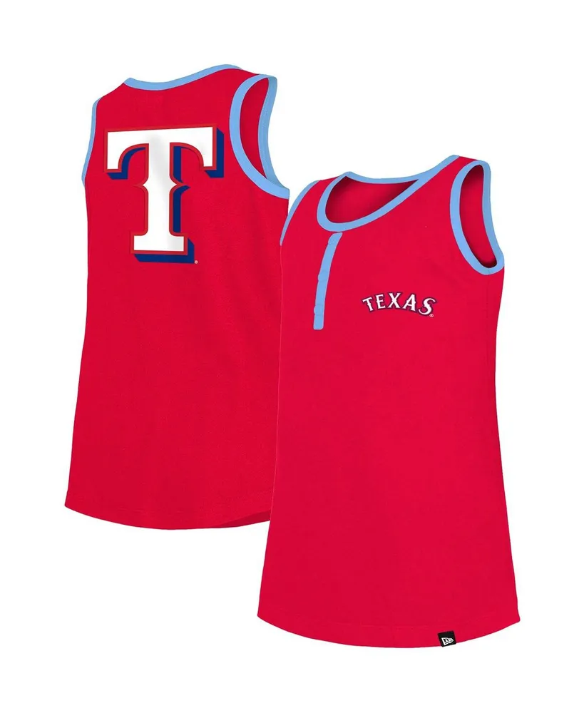 Women's New Era Red Texas Rangers Plus Size Tank Top