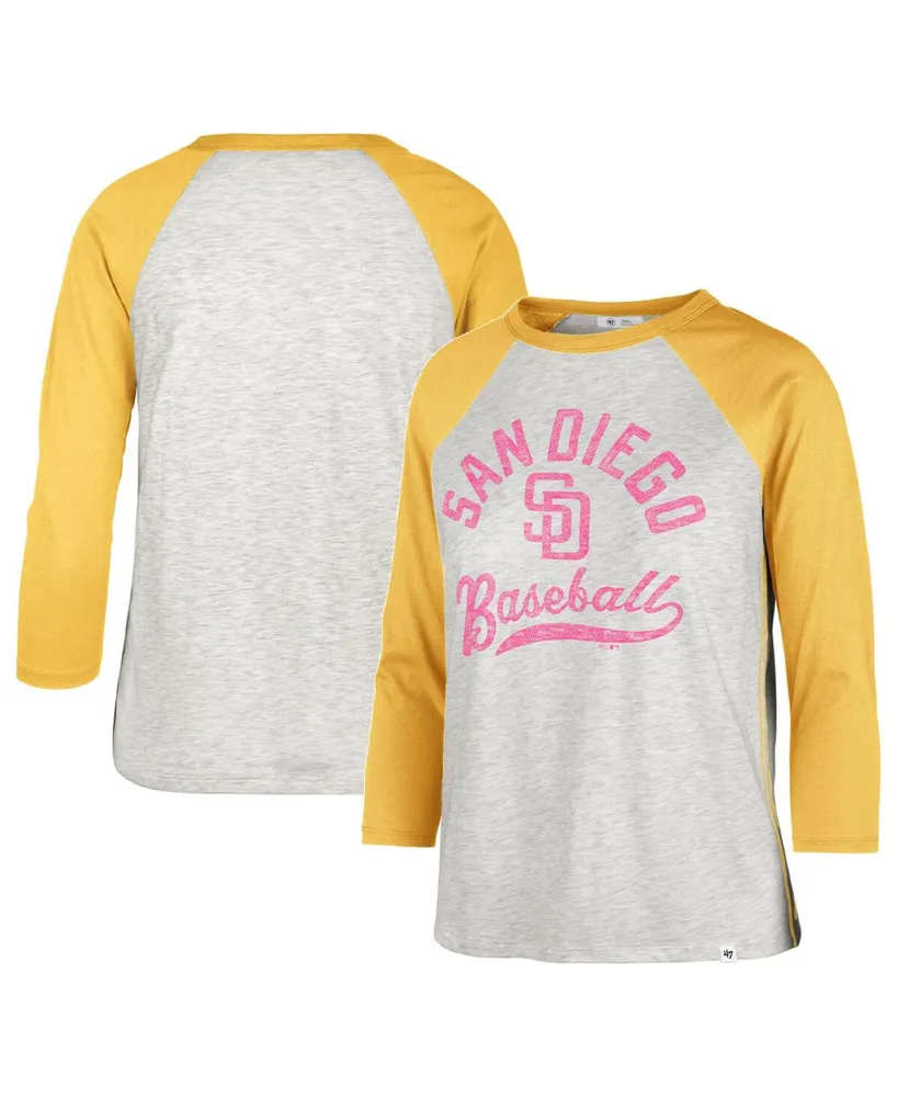 Women's '47 Gray Los Angeles Dodgers City Connect Retro Daze Ava Raglan 3/4-Sleeve T-Shirt Size: Small