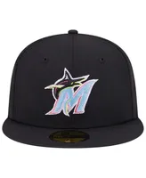 Men's New Era Black Miami Marlins Multi-Color Pack 59FIFTY Fitted Hat