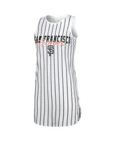 Women's Concepts Sport White San Francisco Giants Reel Pinstripe Knit Sleeveless Nightshirt