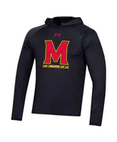 Men's Under Armour Maryland Terrapins School Logo Raglan Long Sleeve Hoodie Performance T-shirt