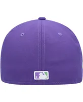 Men's New Era Purple Los Angeles Dodgers Lime Side Patch 59FIFTY Fitted Hat