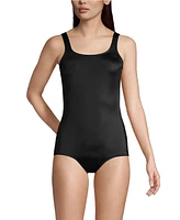 Lands' End Women's D-Cup Tummy Control Chlorine Resistant Soft Cup Tugless One Piece Swimsuit