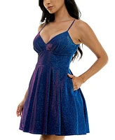 B Darlin Juniors' Glitter-Knit Skater Party Dress