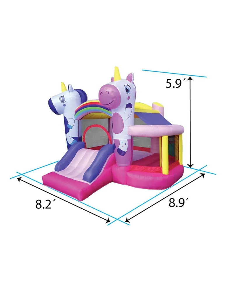 Pogo Bounce House Backyard Kids Inflatable Bounce House with Slide for Kids - Backyard Inflatable Castle Bouncy House