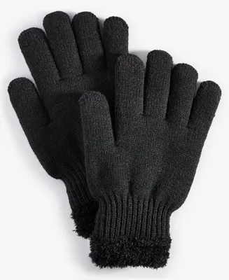 On 34th Women's Rib-Stitch Fuzzy-Cuff Gloves, Created for Macy's