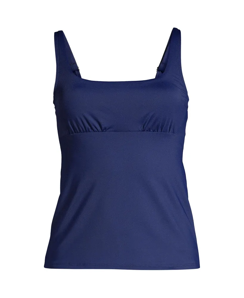 Lands' End Plus Dd-Cup Chlorine Resistant Tummy Control Square Neck  Underwire Tankini Swimsuit Top