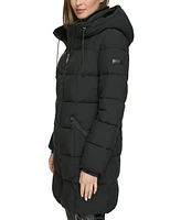 Dkny Women's Faux-Fur-Trim Hooded Puffer Coat, Created for Macy's