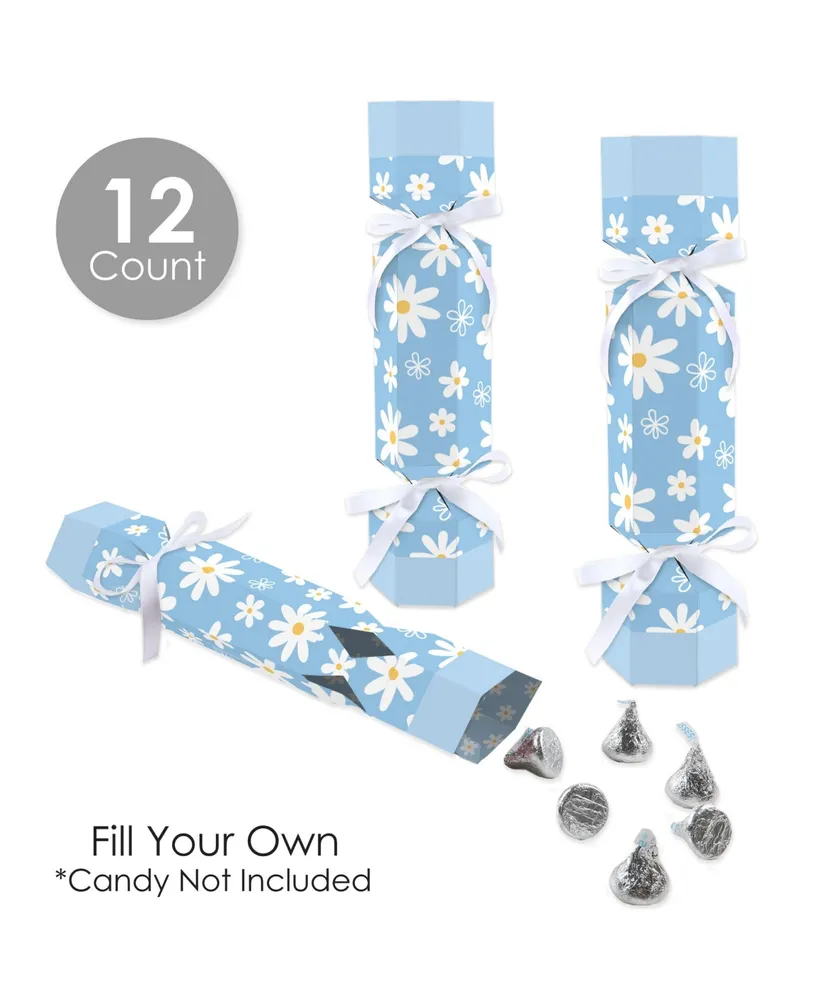 Big Dot of Happiness Blue Daisy Flowers No Snap Floral Party Table Favors Diy Cracker Boxes 12 Ct