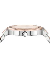 Versus Versace Women's Three-Hand Quartz Vittoria Rose Gold-Tone, Silver-Tone Stainless Steel Bracelet 38mm