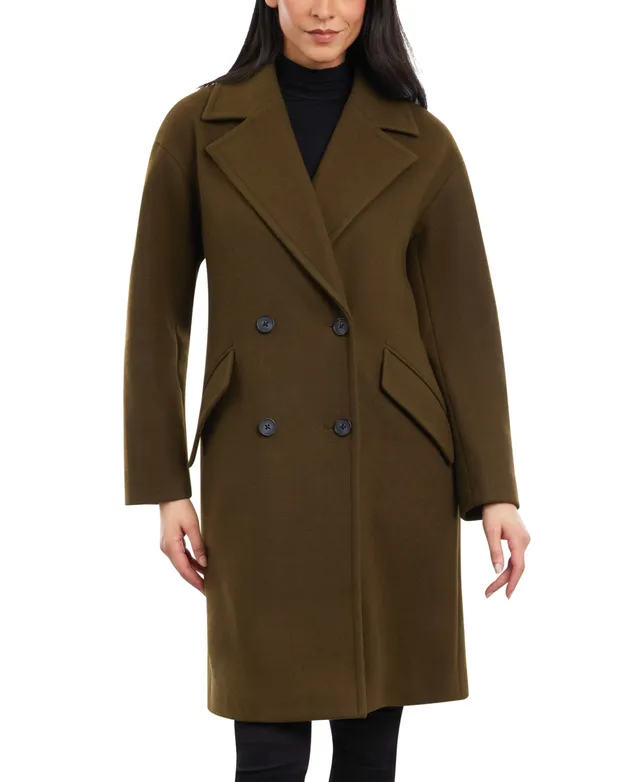 Lucky Brand Women's Double-Breasted Drop-Shoulder Coat