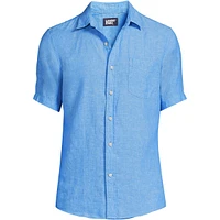 Lands' End Men's Traditional Fit Short Sleeve Linen Shirt