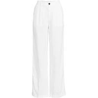 Lands' End Plus High Rise Wide Leg Linen Pleated Pants