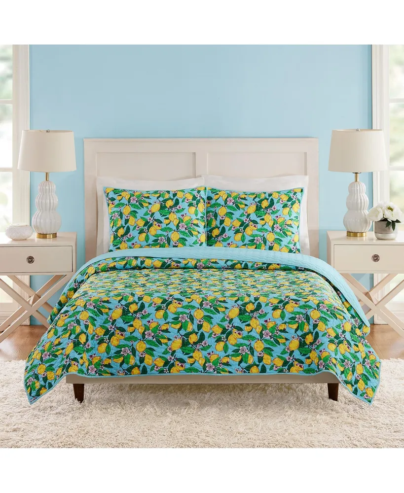 Vera Bradley Peacock Garden 3 Piece Quilt Set