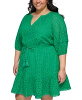 Vince Camuto Plus Size Eyelet Fit & Flare Dress