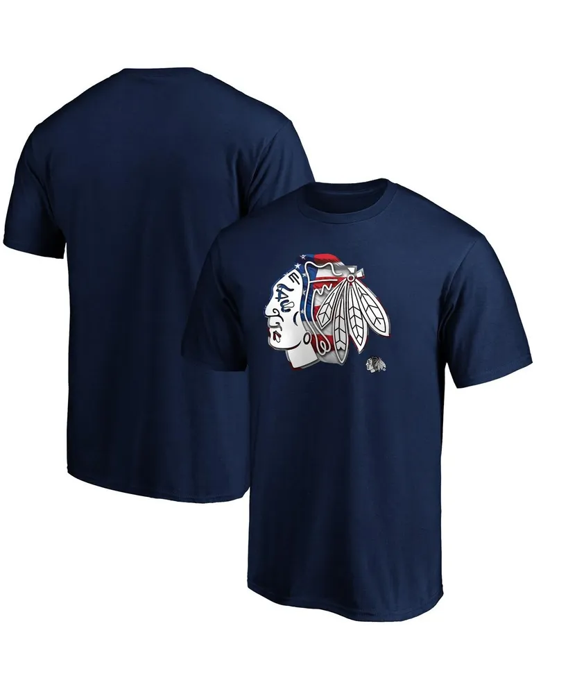 Men's Fanatics Navy Chicago Blackhawks Banner Wave Logo T-shirt