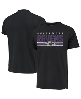Men's '47 Brand Black Baltimore Ravens Team Stripe T-shirt